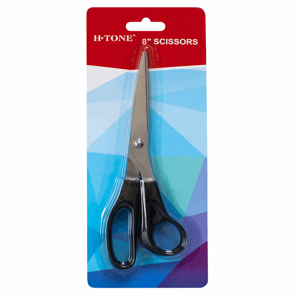 Ножиці офісні 200 мм (20 см) в блістері, чорні H-Tone (JJ406329)